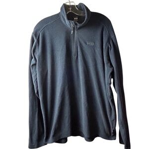 Helly Hansen Men's XL Dark Navy Blue 1/4 Zip Fleece Pullover Hiking Skiing